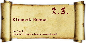 Klement Bence névjegykártya